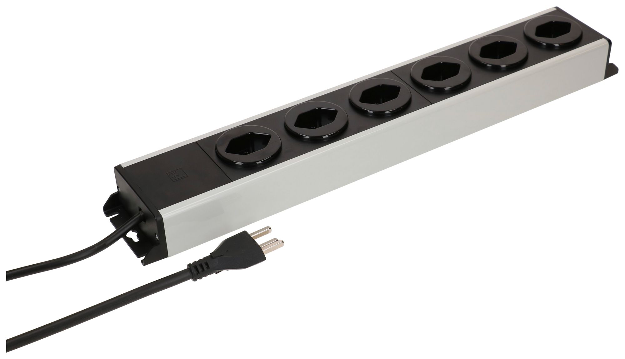 Prise multiple MH POWER LINE 16A 6×T23 1.5m gris-noir