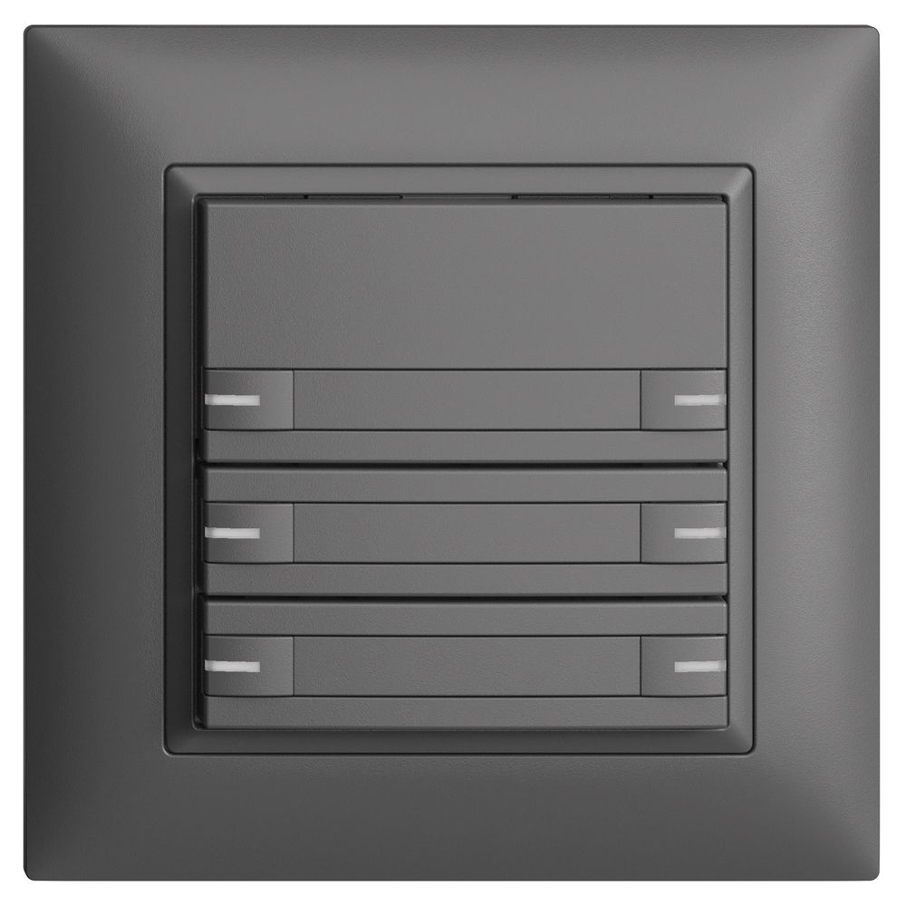 Poussoir KNX RGB ENC EDUE FMI, 250mW, a.LED RGB, papier, 6×pouss., 1×touche, grf