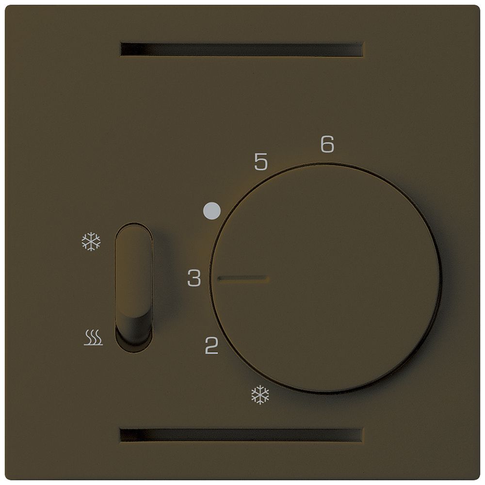 Pannello frontale Hager kallysto, per termostato, con interruttore marrone
