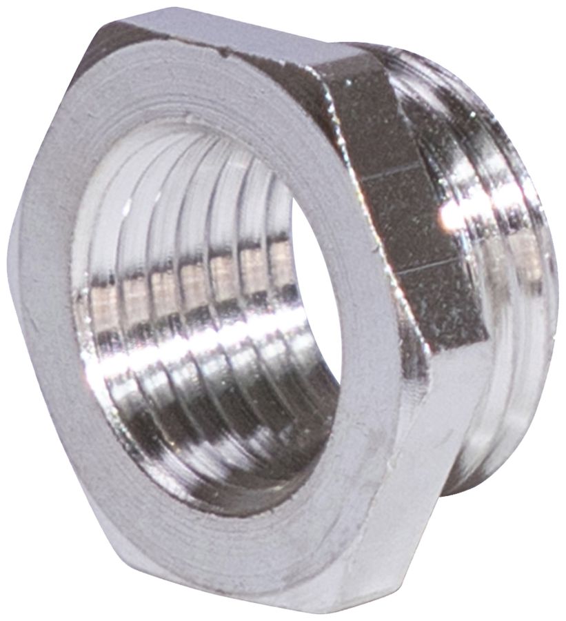 Réduction 6 pans PG16 extérieur/13.5 intérieur laiton nickelé