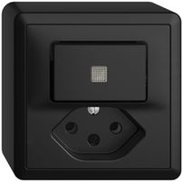 Combinaison lum. AP A-R/1L+T13 EDIZIOdue noir, lentille LED jaune