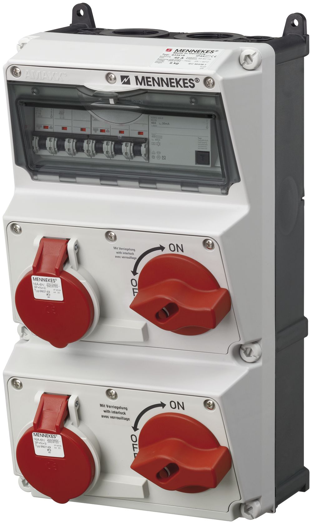 Distributore murale Mennekes AMAXX IP44 gr/ne