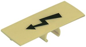 Warnabdeckung gelb, mit Blitz schwarz, für Klemmen 185mm²