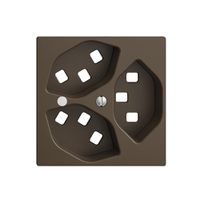 Frontset EDIZIOdue coffee 60×60mm 3×T23 mit Linse