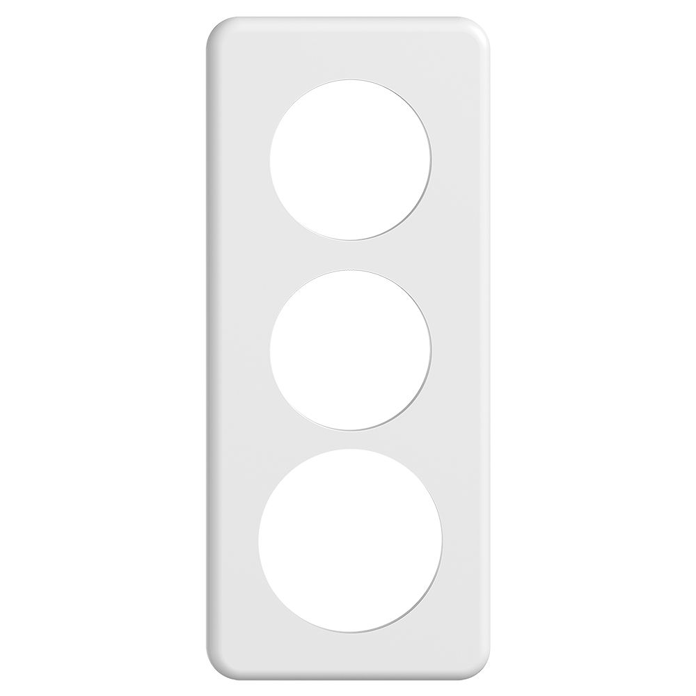 Placca di copertura STANDARDdue 3×1 2×Ø50, 1×Ø58, bianco