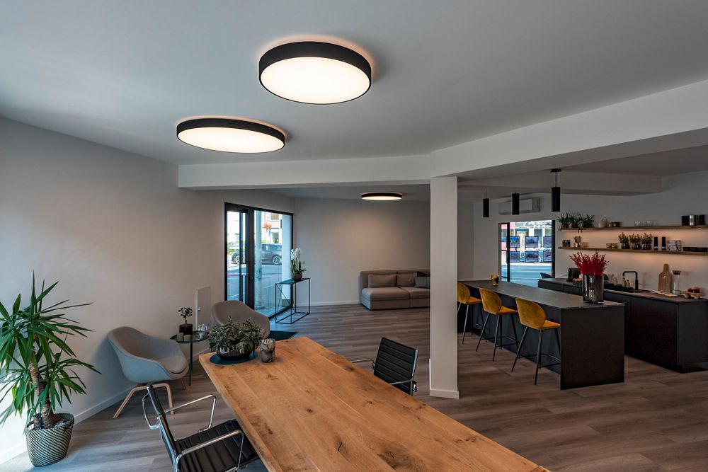 LED-Deckenleuchte SLV MEDO PRO 90 74W 9700lm 930/940 IP50 DIM Ø900mm schwarz