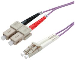 Patchkabel LWL ROLINE 2×OM4 LC-Duplex/SC-Duplex PVC violett 1m