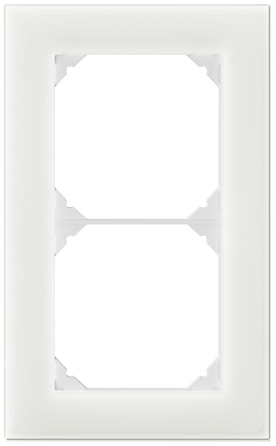 UP-Abdeckrahmen EDIZIO.liv prestige SNAPFIX® 2×1/1×2 154×94mm glas weiss