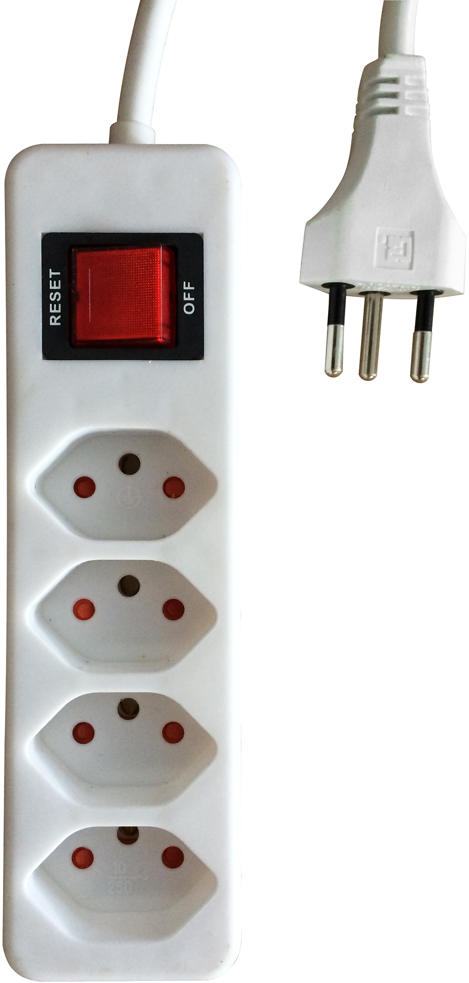 Multiprise 4xT13 TD 3m blanc