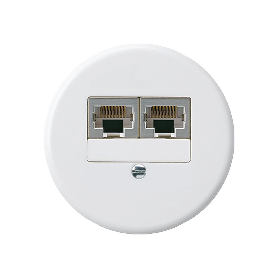 Einsatz zu UP-Dose basico 2×RJ45s getrennt weiss