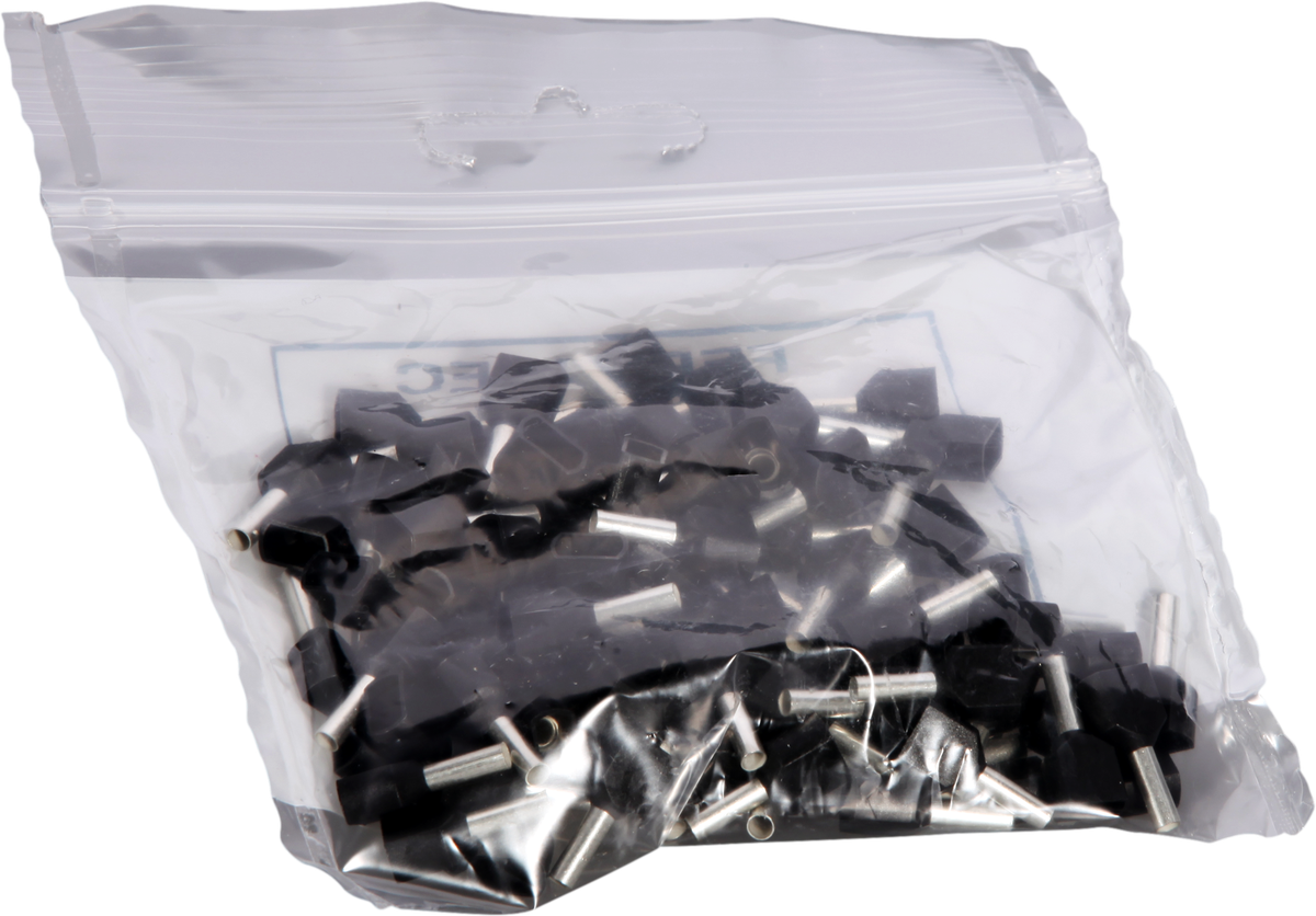 Zwillings-Aderendhülse isoliert 2×1.5mm²/8mm schwarz