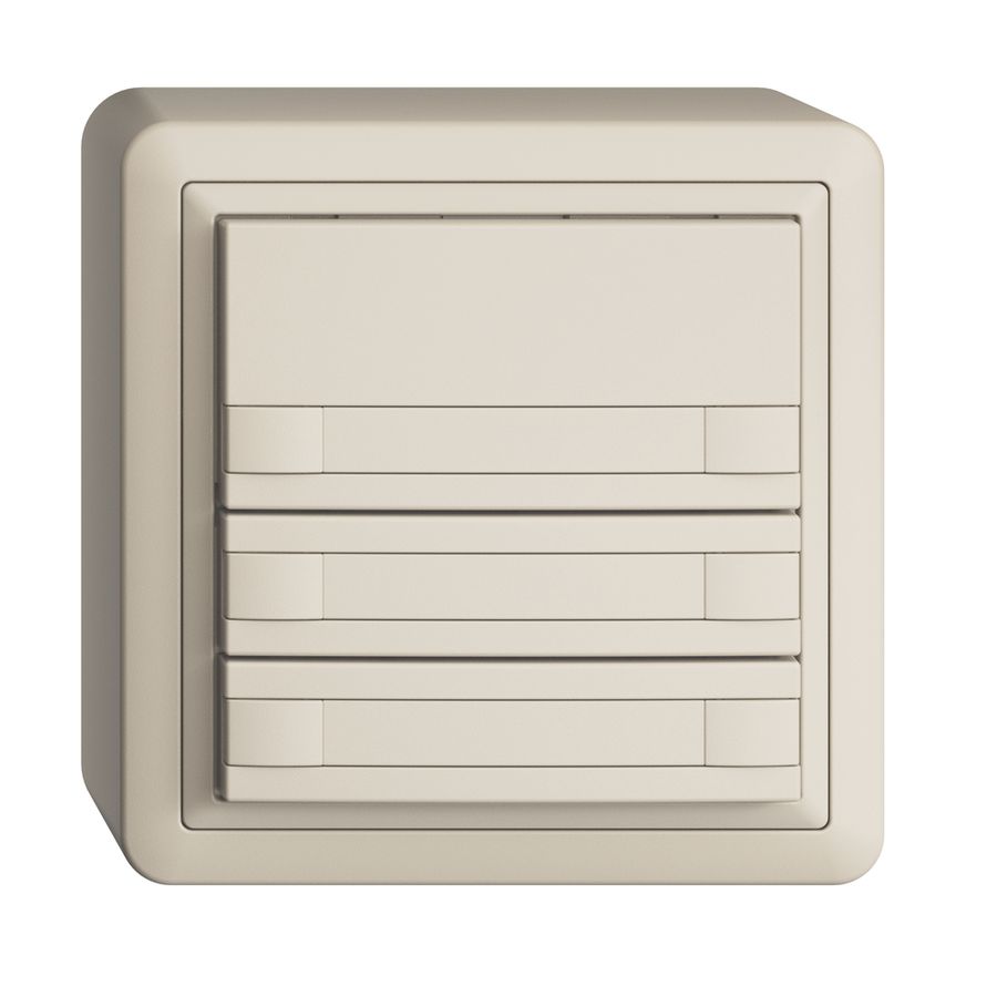 Poussoir KNX RGB AP EDUE, 250mW, s.LED, papier, 3×poussoir comm.2×touches crema