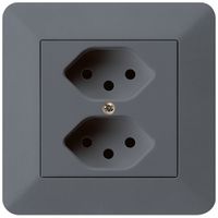 UP-Steckdose kallysto.trend 2×T13 anthrazit