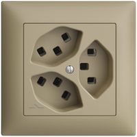 Prise ENC 3×T23 Feller EDIZIOdue FMI, 1×séparé, bornes enfichables, sand