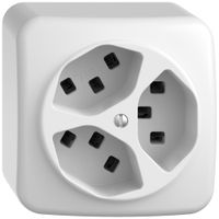 AP-Steckdose STANDARDdue SNAPFIX® 3×T23 ws