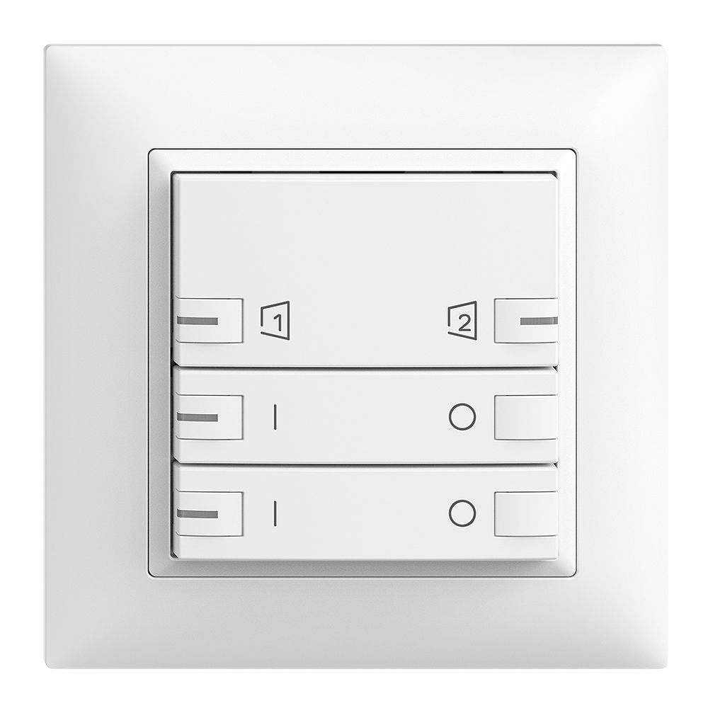 UP-Frontset EDIZIOdue zeptrionAIR ON/OFF 2K S1/S2 mit LED weiss