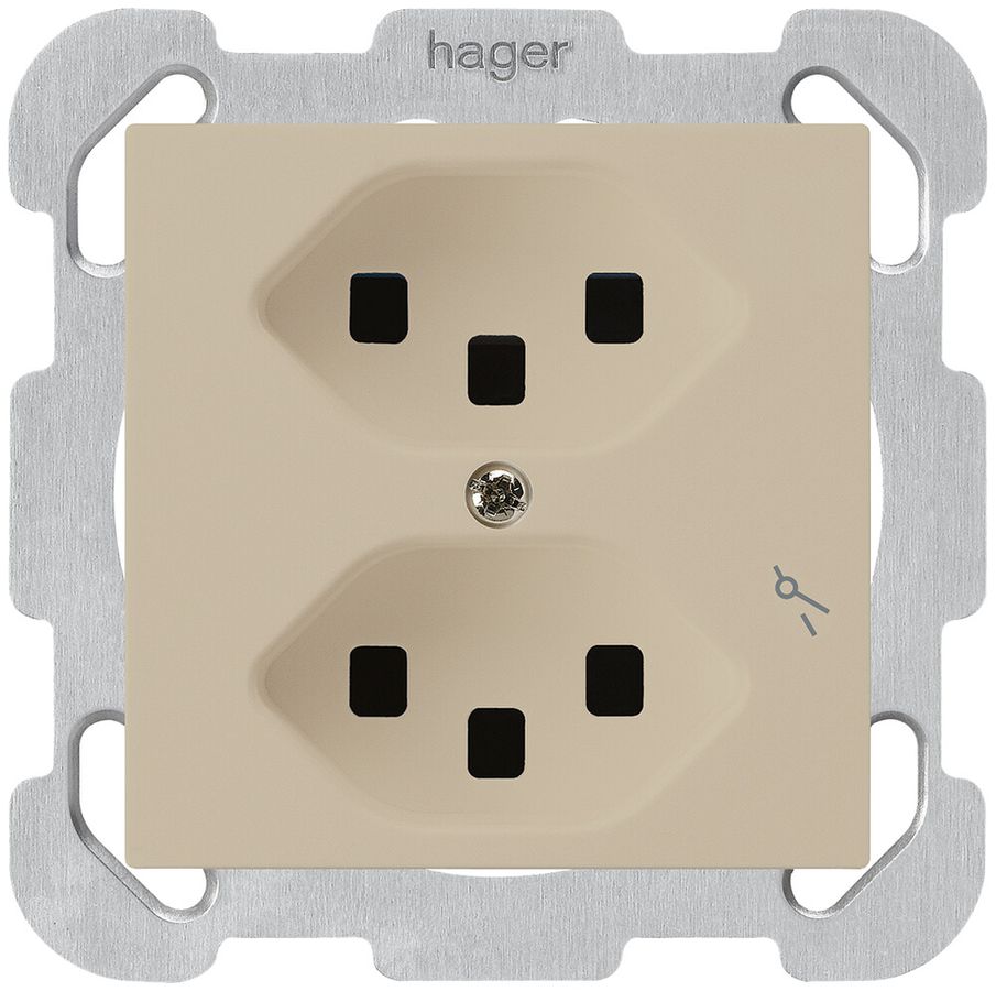 Presa INC Hager kallysto 2×T23 1×S B beige