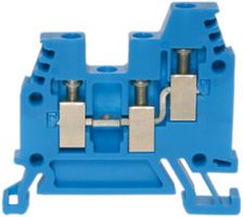 Borne de passage joignable Woertz 0.5…4mm² 32A 800V vis 3×1 rail DIN 35mm bleu
