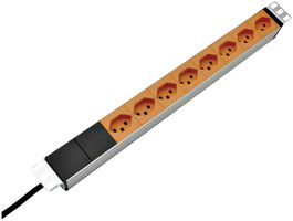 Presa multipla 19" Elcase, 8×T23, 3m T23, 1UA, Al arancione