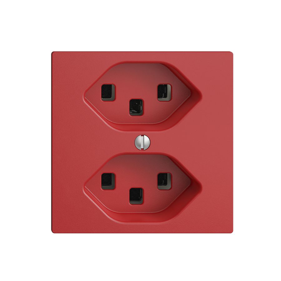 Steckdose EDIZIOdue 2×T23 berry 16A, mit Steckklemmen