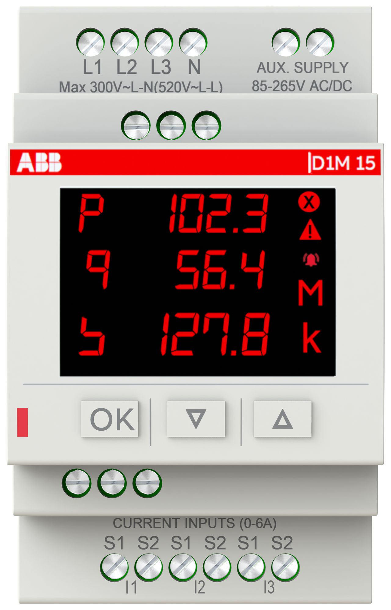 REG-Multimeter ABB D1M 15 V/A/Hz/P/E 3LN 1A/5A Modbus RTU 3TE
