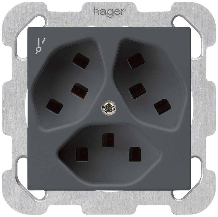 Presa INC Hager kallysto 3×T23 1×S B antracite