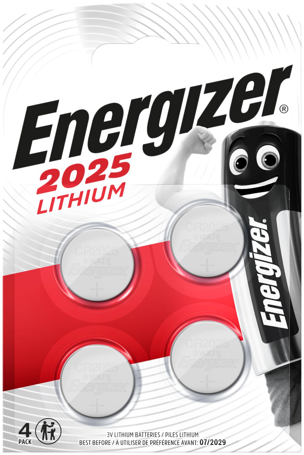 Pila bottone litio Energizer CR2025 3V blister a 4pezzi