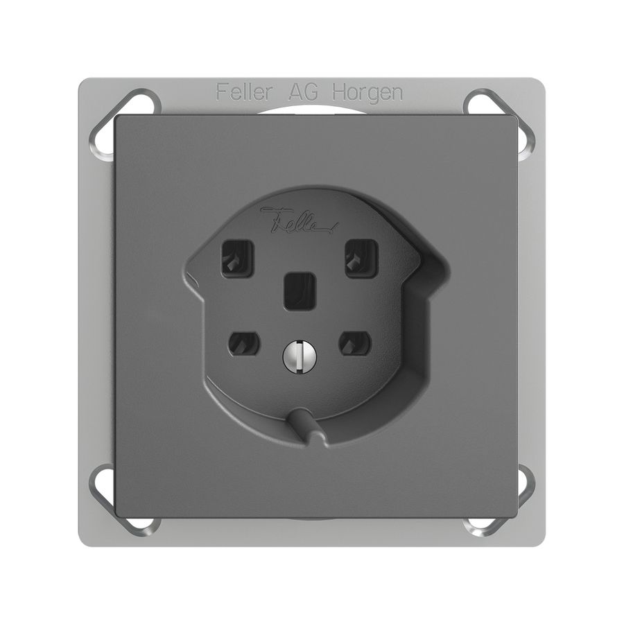 EB-Steckdose EDIZIOdue T25 16A dunkelgrau, Schraubklemmen
