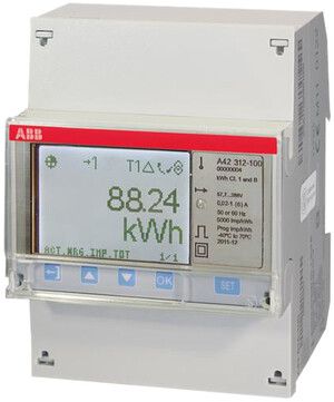 REG-Energiezähler ABB 1×6A Wandler, A42 Silber