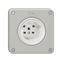 Steckdose NEVO, 1×T15, lichtgrau