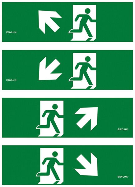Piktogramm-Set ESYLUX SLX FLAT 14 OR/OL/UR/UL