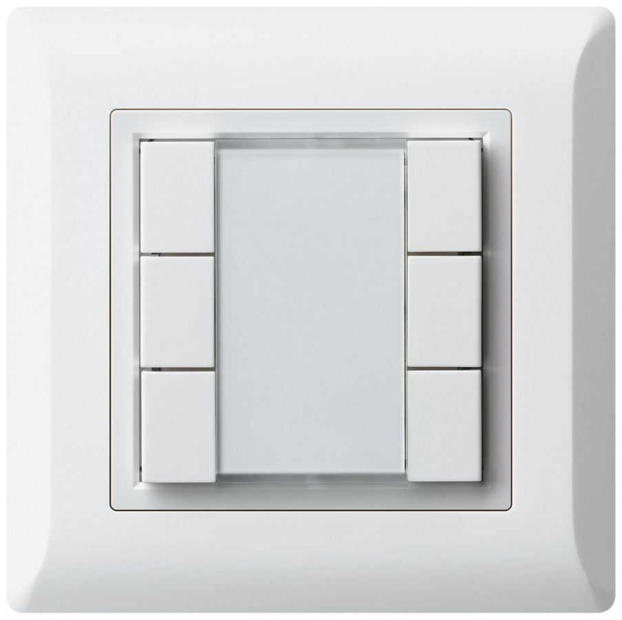 Poussoir multifonction ENC kallysto.line KNX RF 6× blanc