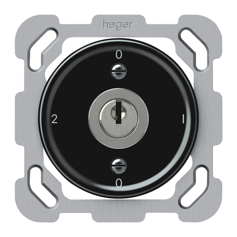 UP-Schlüsselschalter origin Umschalter 2/1L 16A 250V 0-1-0-2 77×77mm schwarz