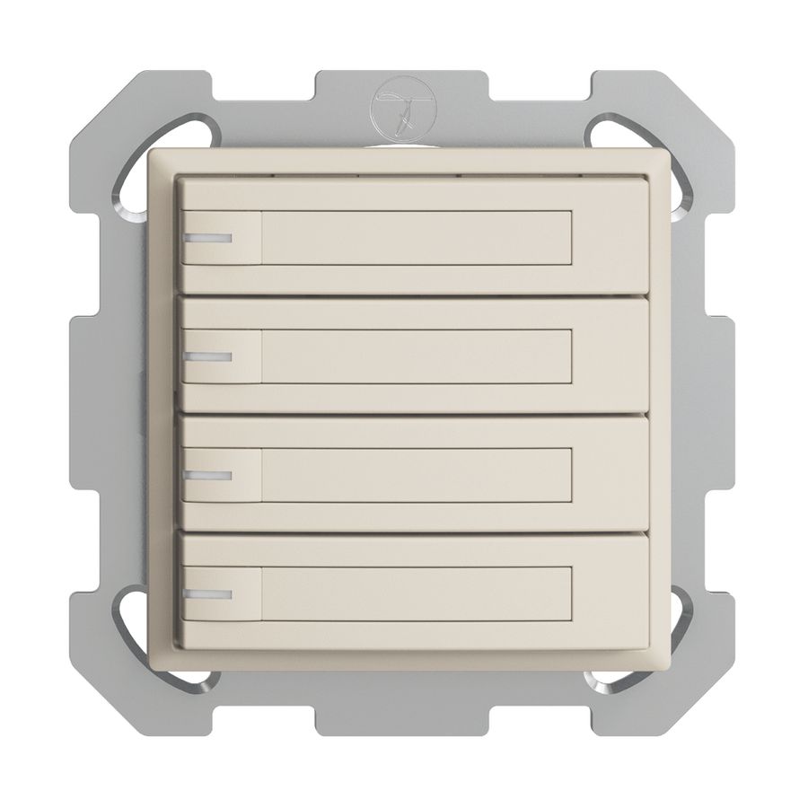 UP-KNX-Taster RGB EDUE, 250mW, m.RGB-LED, m.Papier., 4×Taste, 1×Tastenb., crema