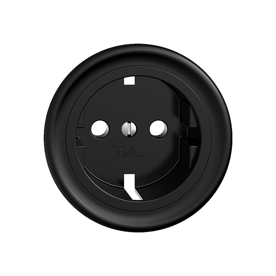 Frontset Feller STANDARDdue für Schuko-Steckdose Ø60mm schwarz
