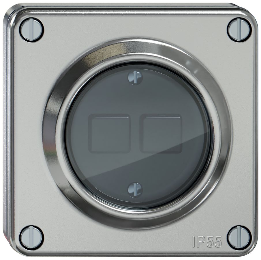 Interrupteur station secondaire ENC ELEMENT Wiser 2c 2t aluminium