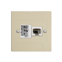 UP-Anschlussdose 1×TT,1×RJ45/u 4P EDIZIOdue vanille, ITplus ITM