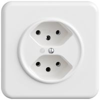 UP-Steckdose STANDARDdue SNAPFIX® 2×T13 mit LED ws