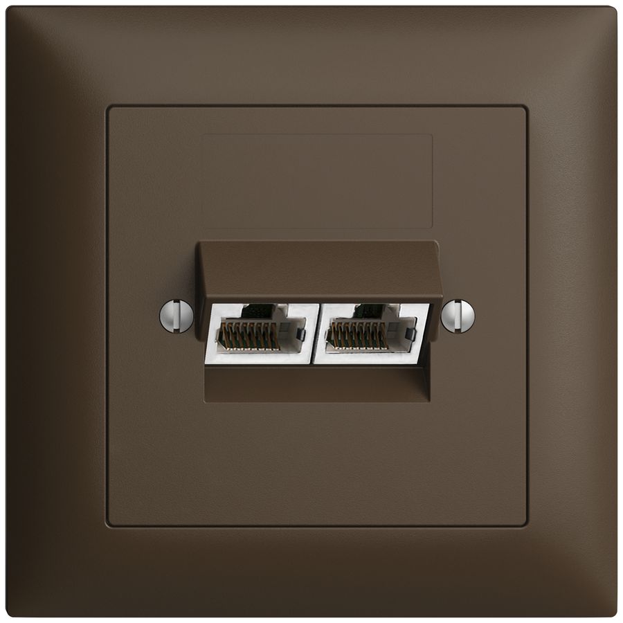 UP-Anschlussdose 2×RJ45/s 4P getr. EDIZIOdue coffee ITplus