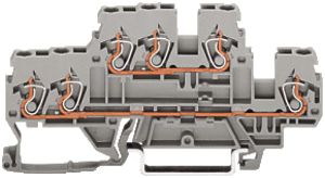 Doppelstockklemme WAGO 4mm² 3L grau