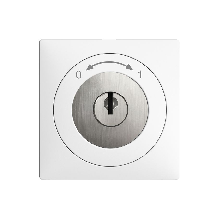 UP-Schwenktaster 0<->1 EDIZIOdue weiss mit Sicherheitsschloss