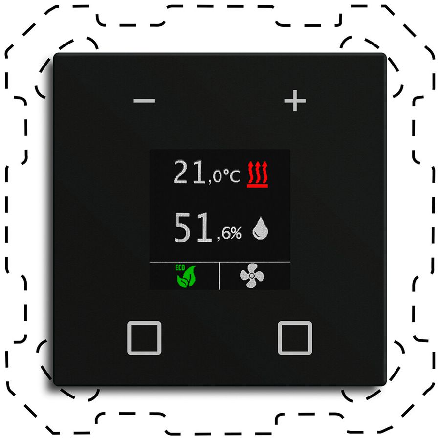 Thermostat d'ambiance station second. KNX ENC MDT CN-RTN60S16.01 écran noir mat