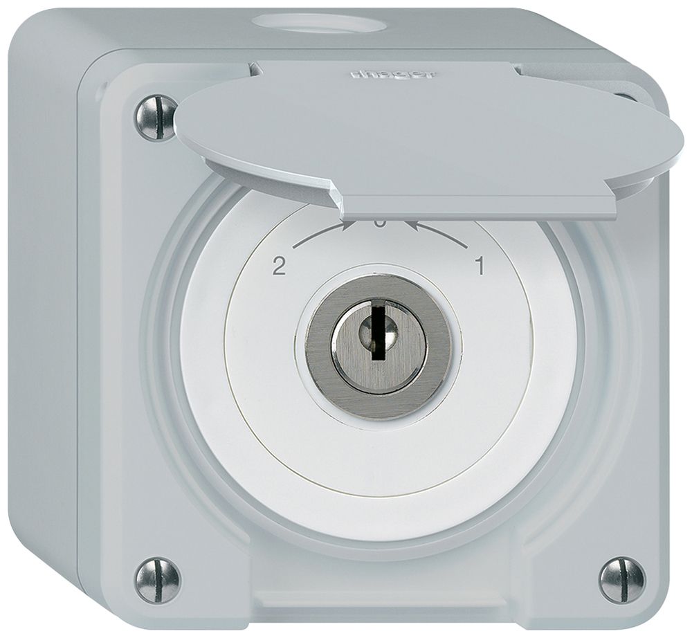 AP-Schlüsselschwenktaster robusto IP55 grau mit Deckel Wechsler