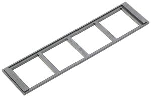 Cache R&M 410 45×45mm 4 ports gris