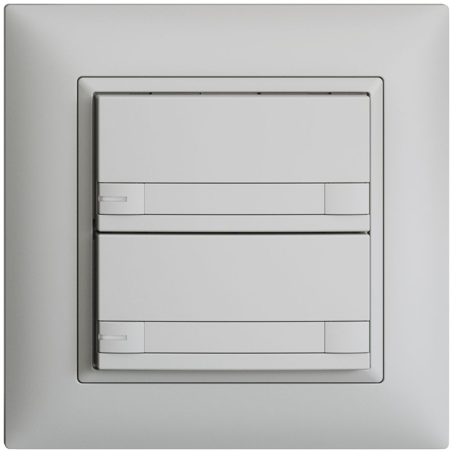 Poussoir ENC KNX 2× EDIZIOdue colore gris clair RGB avec LED avec insert papier