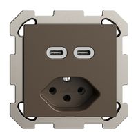 UP-Steckdose USB 2×Typ C + Typ 13 Feller EDIZIOdue FM 230V 3000mA coffee