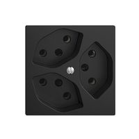 UP-Steckdose EDIZIOdue 3×T13 schwarz mit Shutter