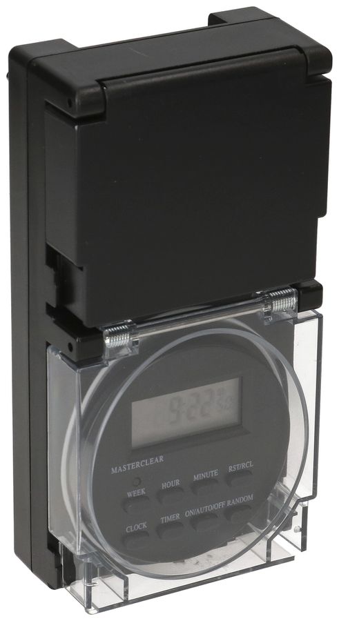 Steckdosenschaltuhr MH digital 24h 1×Typ 13 10A 230V IP55 schwarz