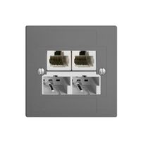 UP-Dose SOHO 2×TT/2×RJ45/u getr.ITplus EDIZIOdue dunkelgrau