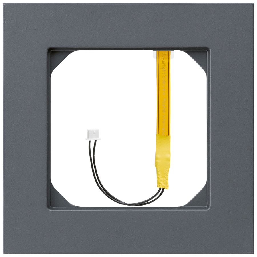 Cadre de recouvrement kallysto.pro 1×1 anthracite pour éclairage en coin jaune